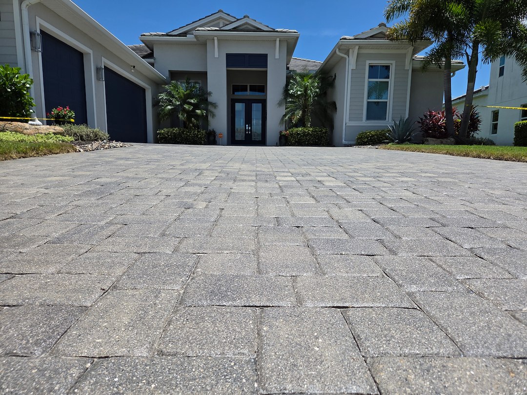 Paver Driveway Clean and Seal in The Isles of Lakewood Ranch 