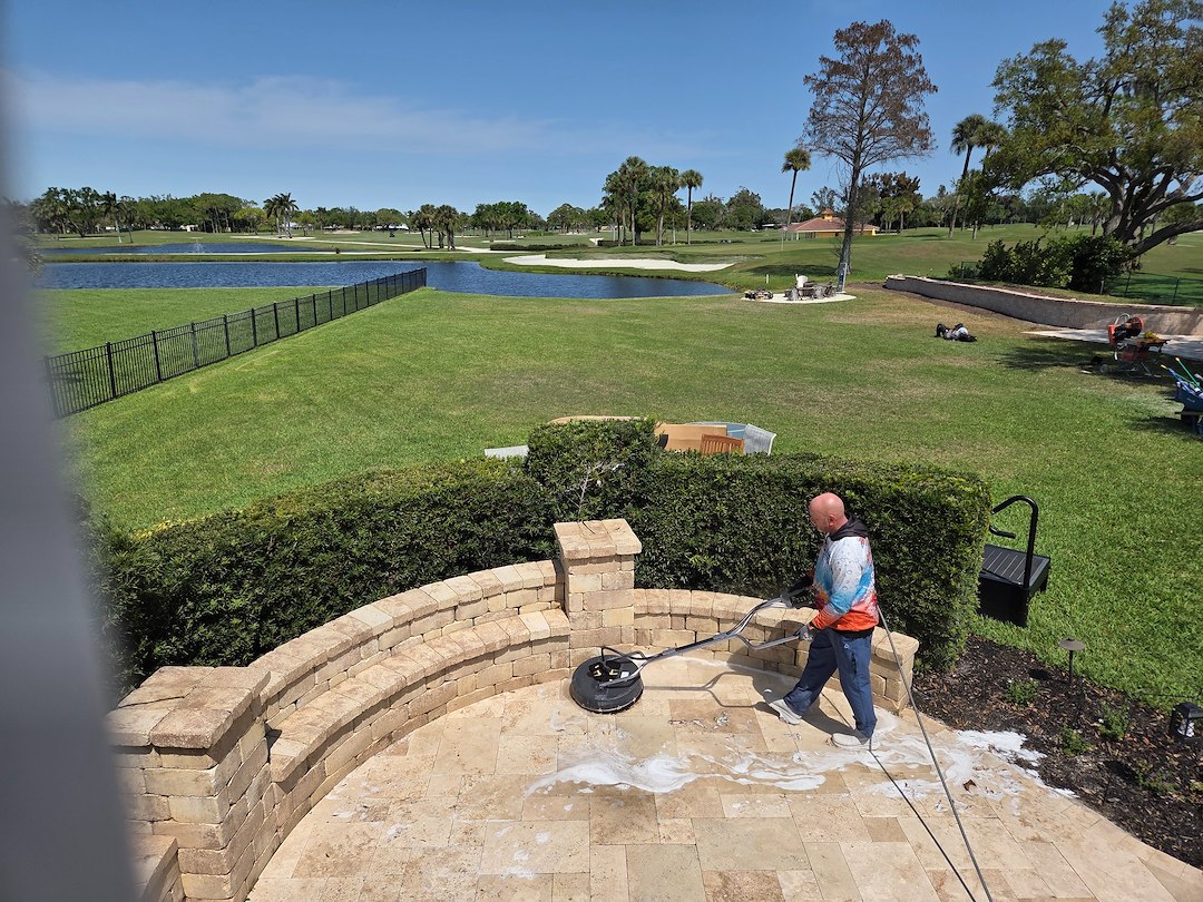 Service Agreement Customer in Bradenton.  House Washing and Travertine Sealing  Thumbnail